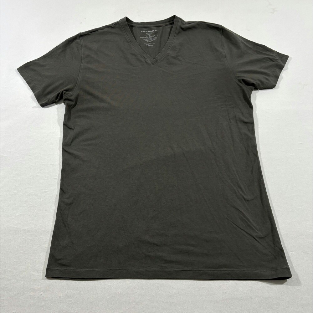 Mack Weldon Silver Gray Mens Short Sleeve Pima Cotton V Neck Tee T-shirt Sz M